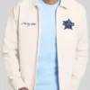White Phillies 2026 All Star Game White Jacket with a classic shirt style collar and front zipper closure.