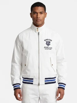 Classic white Polo Ralph Lauren Wimbledon White Jacket celebrating the iconic partnership between Polo Ralph Lauren and the Wimbledon championship