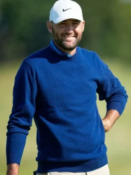 Front view of Scottie Scheffler 2026 Genesis Scottish Sweatshirt showing a classic crewneck fit and golf-inspired design