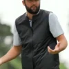 Classic black Scottie Scheffler RBC Heritage Vest celebrating the sharp on-course style of world number one golfer Scottie Scheffler at RBC Heritage