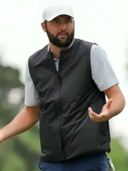 Classic black Scottie Scheffler RBC Heritage Vest celebrating the sharp on-course style of world number one golfer Scottie Scheffler at RBC Heritage