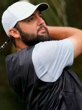 Black Scottie Scheffler RBC Heritage Vest for every golf fan looking to capture the bold on-course style of Scottie Scheffler at RBC Heritage
