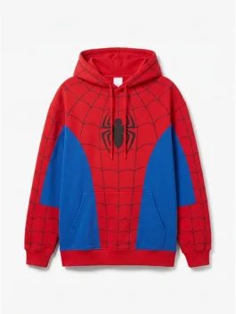 Red Spiderman Tom Holland And Zendaya Hoodie made of durable polyester with a hooded collar and kangaroo pocket.