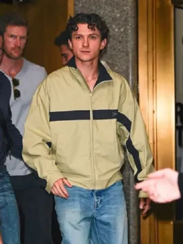 Tom Holland NYC Saint Laurent Beige Jacket with a zipper closure and comfortable casual lining.
