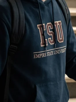 Black fleece Tom Holland SpiderMan Brand New Day 2026 Hoodie showing cozy full-length sleeves and rib cuffs.