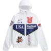 Virgil Abloh USA Anthem Jacket front view featuring premium track jacket styling, athletic comfort, and USA football-inspired design