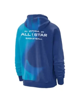 Vibrant red fleece WNBA All-Star Weekend Pullover Hoodie showcasing full length sleeves and rib knitted cuffs.