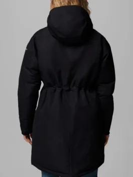 Back view of Womens Juniper Ridge III Down Parka Coat featuring a clean insulated silhouette and premium winter styling