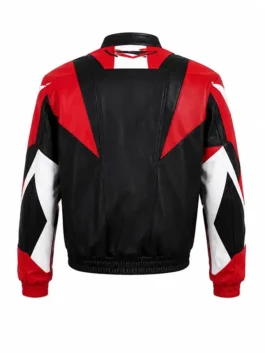 Multicolor leather World Cup 2026 Halftime Show BTS Jacket showcasing the secure front zipper and side pockets.