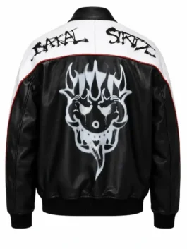 Back view of the Y-3 T Skater Mark Gonzales Black Jacket highlighting the artistic skate-inspired layout and clean drape.
