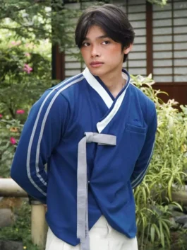 Classic Hwarang Hanbok Jacket from YBSY celebrating the rich cultural legacy of the Hwarang warriors through bold traditional Hanbok inspired design