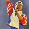 Multicolor Yankee Stadium Alicia Keys Jacket spotted on Alicia Keys at Yankee Stadium celebrating her iconic New York City cultural moment