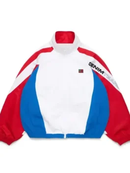 Front view of the multicolor Yankee Stadium Alicia Keys Jacket putting the full Alicia Keys Yankee Stadium iconic New York moment on bold display