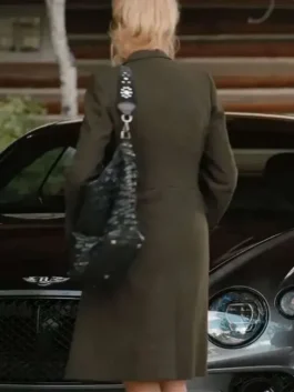 Back profile of the Beth Dutton Yellowstone S04 Long Wool Coat detailing the premium wool texture.