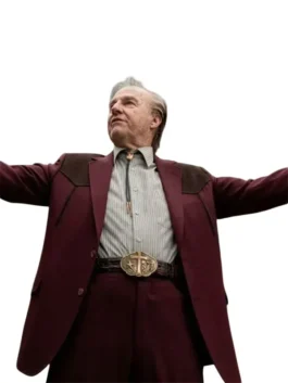 Maroon suiting fabric Digger 2026 Tom Cruise Maroon Suit detailing multiple functional storage pockets.