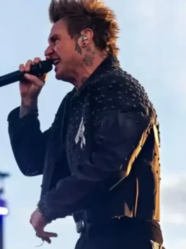 Black cotton Open-air Festival Jacoby Shaddix Jacket featuring a shirt style collar and front zipper closure.