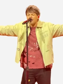 Beige cotton Louis Tomlinson Montreal Concert Jacket highlighting five practical storage pockets.