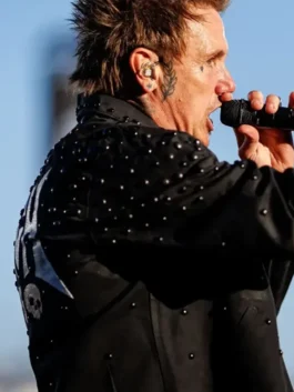 Black cotton Open-air Festival Jacoby Shaddix Jacket highlighting the classic shirt collar and zip front design.