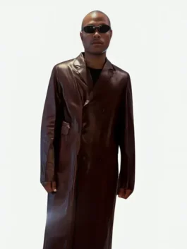 Brown real leather Spider Man 2026 Premiere Steve Lacy Coat detailing four functional storage pockets.