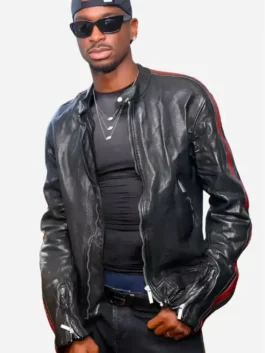 Black real leather Shai World Cup 2026 Final Biker Jacket highlighting four functional storage pockets.