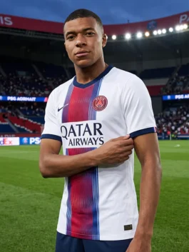Multicolor polyester Spider-Man PSG Zendaya Jersey highlighting the pullover design and comfortable short sleeves.